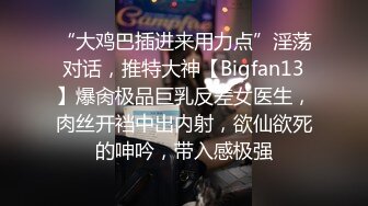 “大鸡巴插进来用力点”淫荡对话，推特大神【Bigfan13】爆肏极品巨乳反差女医生，肉丝开裆中出内射，欲仙欲死的呻吟，带入感极强