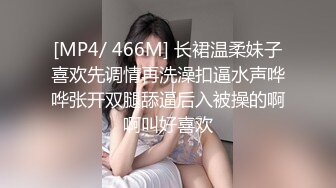 [MP4/ 466M] 长裙温柔妹子喜欢先调情再洗澡扣逼水声哗哗张开双腿舔逼后入被操的啊啊叫好喜欢